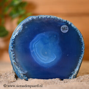 Agaat Einde Blauw Gekleurd