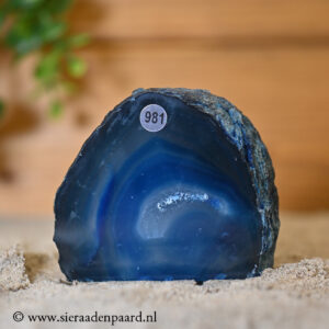 Agaat Einde Blauw Gekleurd