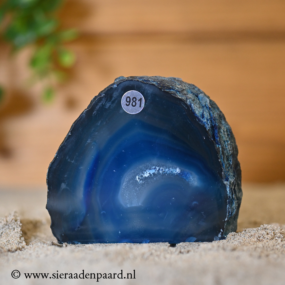 Agaat Einde Blauw Gekleurd