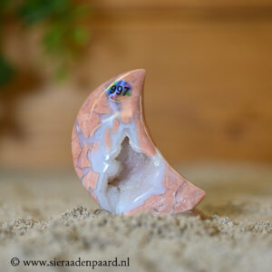 Cotton Candy Agaat Maan met Portaal (Roze Agaat)